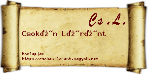 Csokán Lóránt névjegykártya