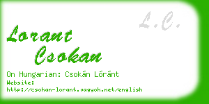 lorant csokan business card