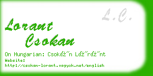 lorant csokan business card